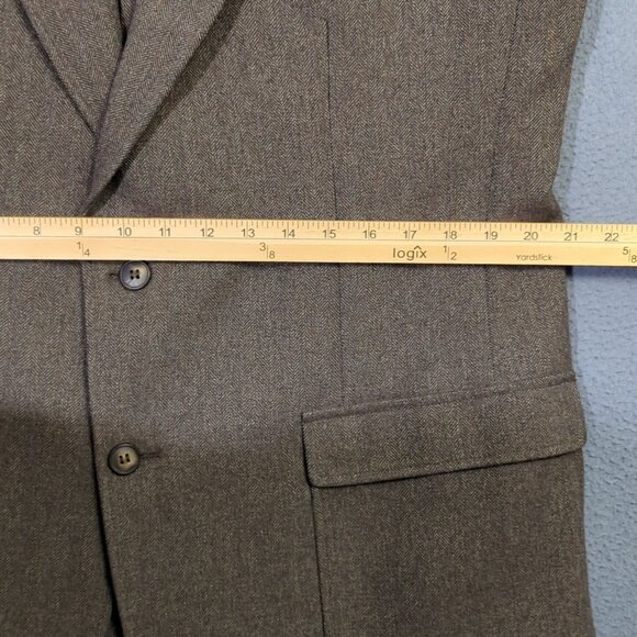 Patagonia VTG Sports Coat Men's 44R Brown Half Lined Herringbone Tweed Stretch - Picture 9 of 16